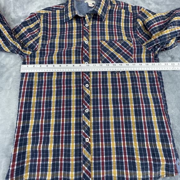 Carbon 2 Cobalt multicolor textured cotton shirt men's size Medium Nice - Picture 8 of 9